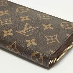Pre Owned Louis Vuitton Clemence Monogram Canvas Zip Around Wallet