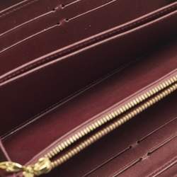 مملوكة مسبقًا محفظة لوي فيتون فيرنيه مونوغرامي زيبّي روج فوفيست بسحاب كامل الدائرة