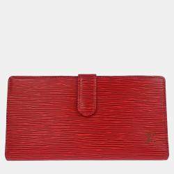 مملوكة مسبقًا Louis Vuitton Red Epi Continental Viennois Long Wallet