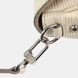 Pre Owned Louis Vuitton White Epi Pochette Montaigne Handbag