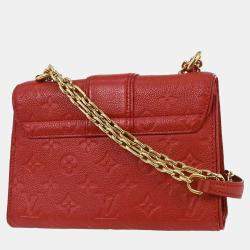 مملوكة مسبقًا حقيبة لوي فيتون سان سولبيس بي ام برغندي جلد مونوجرام أمبريانت