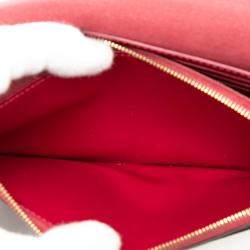 Pre Owned محفظة على سلسلة لوي فيتون فلور مونوغرام بنية حمراء