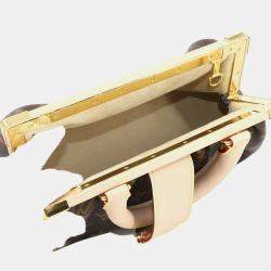 Pre Owned حقيبة كتف وسلسلة يد لويس فيتون مونوغرام كلاتش بنية 2-واي