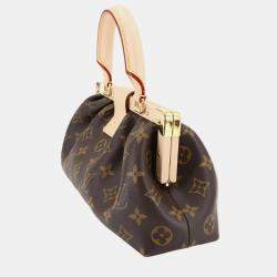 Pre Owned حقيبة كتف وسلسلة يد لويس فيتون مونوغرام كلاتش بنية 2-واي