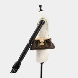 Pre Owned حقيبة كتف وسلسلة يد لويس فيتون مونوغرام كلاتش بنية 2-واي