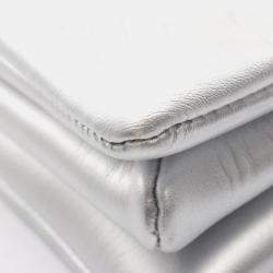 Pre Owned Louis Vuitton Coussin Bb Monogram Embossed Leather Shoulder Bag Silver