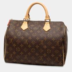 Pre Owned Louis Vuitton Brown Monogram Perforated Speedy 30