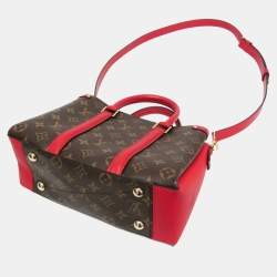 Pre Owned Louis Vuitton Monogram Sufflo Nv Bb Shoulder Bag Brown Red Color