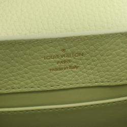 Pre Owned Louis Vuitton Capucines Mini Handbag Taurillon Leather Green And White