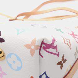 Pre Owned Louis Vuitton Lv X Tm Carryall Nm Pm Monogram Multicolore Shoulder Bag Coated Canvas And Leather White Multicolor