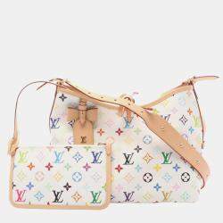 Pre Owned Louis Vuitton Lv X Tm Carryall Nm Pm Monogram Multicolore Shoulder Bag Coated Canvas And Leather White Multicolor