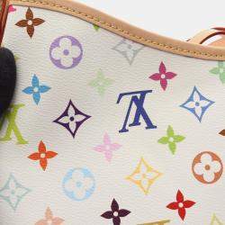 Pre Owned Louis Vuitton Lv X Tm Carryall Nm Pm Monogram Multicolore Shoulder Bag Coated Canvas And Leather White Multicolor