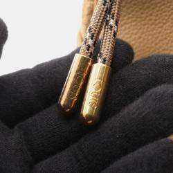 Pre Owned Louis Vuitton Keepall Bandouliere 25 Monogram Handbag Leather And Suede Beige Brown