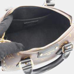 Pre Owned Louis Vuitton Speedy Trunk 20 Monogram Reverse Handbag Coated Canvas And Leather Brown Black