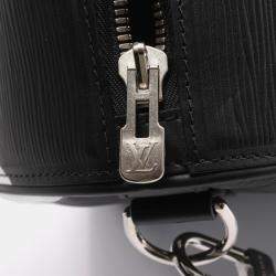 Pre Owned Louis Vuitton Keepall Bandouliere 50 Epi Leather Boston Bag In Noir Black And White