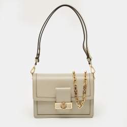 Pre Owned Louis Vuitton Dauphine MM Galet Leather Shoulder Bag