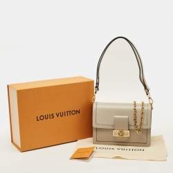 Pre Owned Louis Vuitton Dauphine MM Galet Leather Shoulder Bag