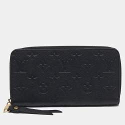 مملوكة مسبقًا Louis Vuitton Zippy Black Monogram Empreinte Leather Wallet