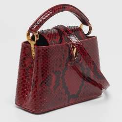 Pre Owned Louis Vuitton Capucines Mini Red Python Bag