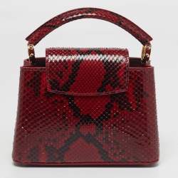 Pre Owned Louis Vuitton Capucines Mini Red Python Bag