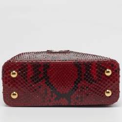 Pre Owned Louis Vuitton Capucines Mini Red Python Bag
