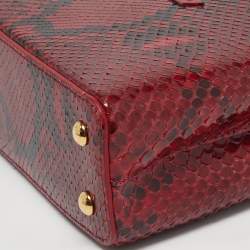 Pre Owned Louis Vuitton Capucines Mini Red Python Bag