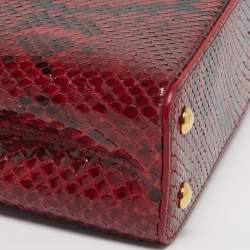 Pre Owned Louis Vuitton Capucines Mini Red Python Bag