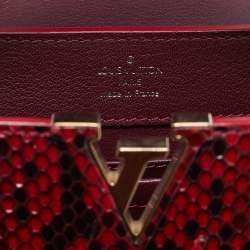 Pre Owned Louis Vuitton Capucines Mini Red Python Bag