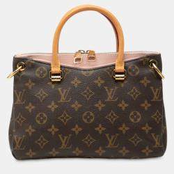 Pre Owned Louis Vuitton Brown Pink Monogram Pallas BB
