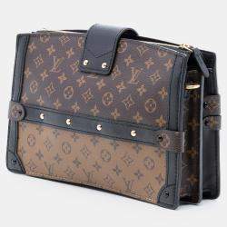 Pre Owned Louis Vuitton Brown Monogram Reverse Trunk Clutch