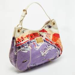 Pre Owned حقيبة لوي فيتون ريفيرا كروز غاليريا جي إم كانفاس أبيض/متعدد الألوان