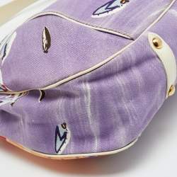 Pre Owned حقيبة لوي فيتون ريفيرا كروز غاليريا جي إم كانفاس أبيض/متعدد الألوان