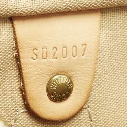 Pre Owned Louis Vuitton Speedy 25 Damier Azur Canvas Bag