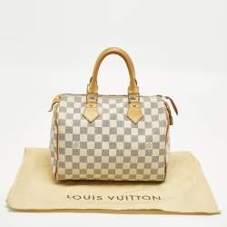 Pre Owned Louis Vuitton Speedy 25 Damier Azur Canvas Bag