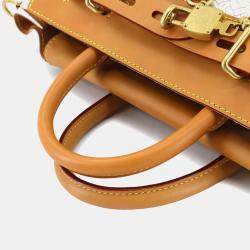 Pre Owned Louis Vuitton Steamer 30 2-Way Hand/Shoulder Bag In Off-White Leather