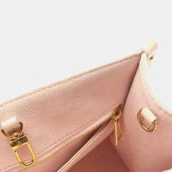 Pre Owned Louis Vuitton On The Go Pm Summer Stardust Handbag Monogram Empreinte Leather Pink And Yellow