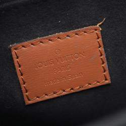 Pre Owned Louis Vuitton Dauphine Mm Monogram Reverse Shoulder Bag Coated Canvas And Leather Brown Beige