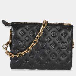 مملوكة مسبقًا Louis Vuitton Black Monogram Embossed Lambskin Coussin PM