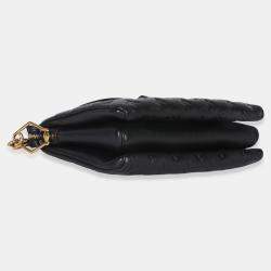 Pre Owned Louis Vuitton Black Monogram Embossed Lambskin Coussin PM