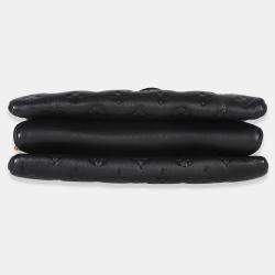 Pre Owned Louis Vuitton Black Monogram Embossed Lambskin Coussin PM