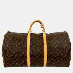 Pre Owned Louis Vuitton Brown Monogram Keepall 60