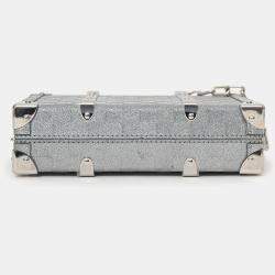 مملوكة مسبقًا حقيبة لويس فيتون حقيبة مستندات مخصصة ترنك فضية بريق ألومنيوم مونوجرام مع حزام