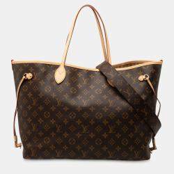 Pre Owned Louis Vuitton Brown Monogram Neverfull Bandouliere Inside Out GM