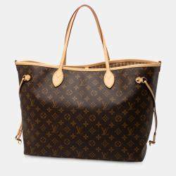 Pre Owned Louis Vuitton Brown Monogram Neverfull Bandouliere Inside Out GM