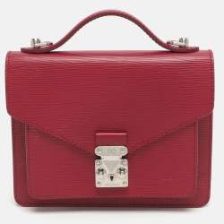 Pre Owned Louis Vuitton Monceau BB Fuchsia Epi Leather Bag