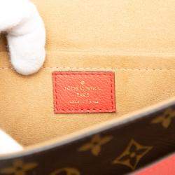 Pre Owned Louis Vuitton Brown Red Monogram Marignan