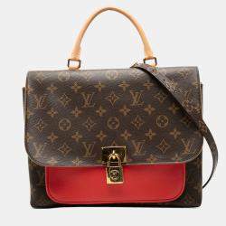 Pre Owned Louis Vuitton Brown Red Monogram Marignan