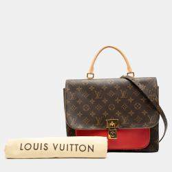 Pre Owned Louis Vuitton Brown Red Monogram Marignan