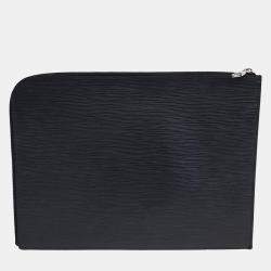 Pre Owned حقيبة كلتش لوي فيتون جلد إبي أسود