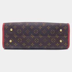 Pre Owned Louis Vuitton Brown, Red Coated Canvas Popincourt PM